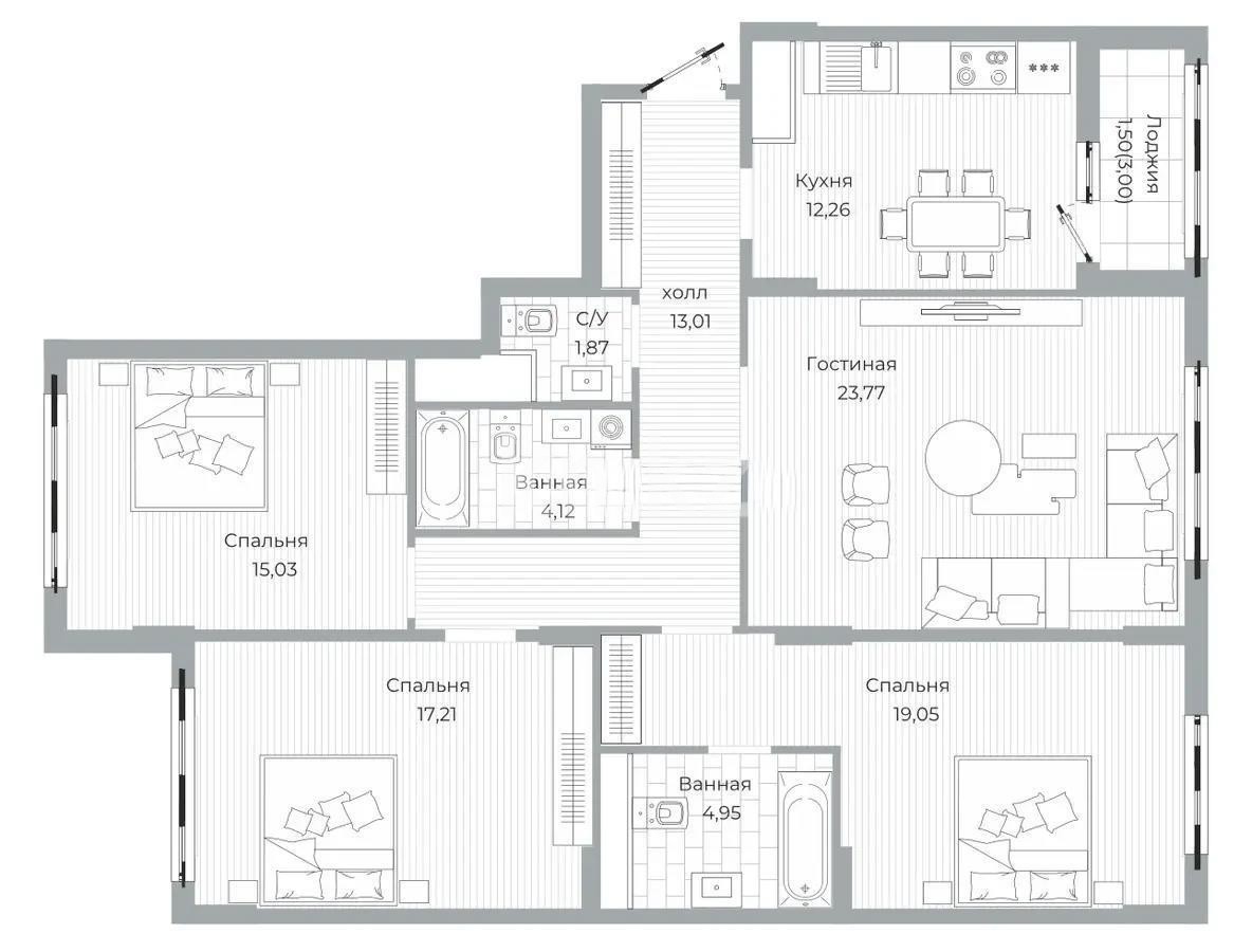 Продажа 4-комнатной квартиры, 115 м² - Продажа четырехкомнатных квартир от собственников в Астане - страница 8 фото 1 из 1