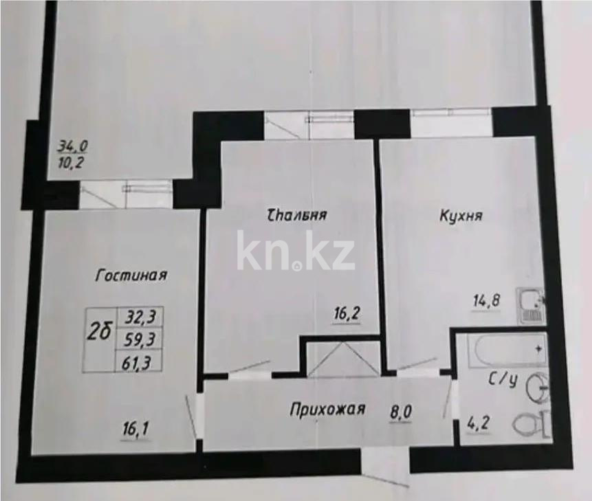 Продажа 2-комнатной квартиры, 77 м², ул. Айтматова, дом  55 стр в Астане