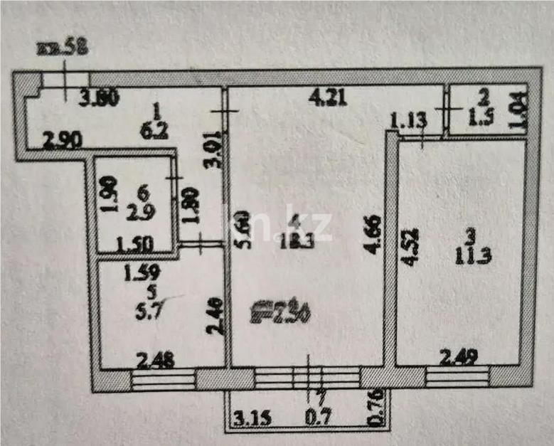 Продажа 2-комнатной квартиры, 46.6 м² - Продажа двухкомнатных квартир в Астане - страница 4 фото 6 из 6
