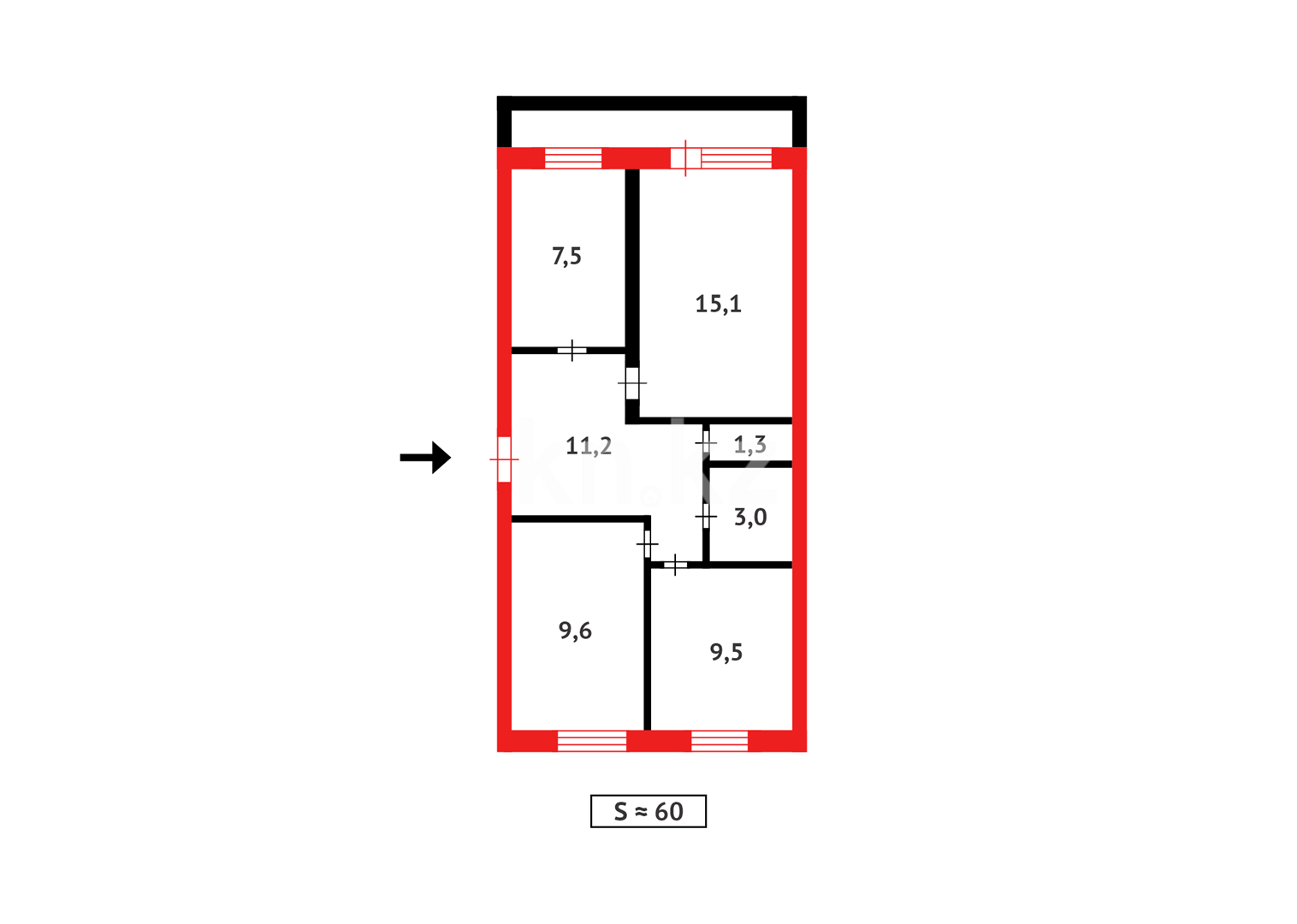 Продажа 3-комнатной квартиры, 60 м² в Темиртау - фото 11
