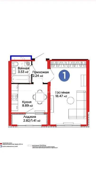 Продажа 1-комнатной квартиры, 34.54 м², пр. Улы Дала, дом  14 стр - Продажа квартир в Казахстане фото 4 из 4