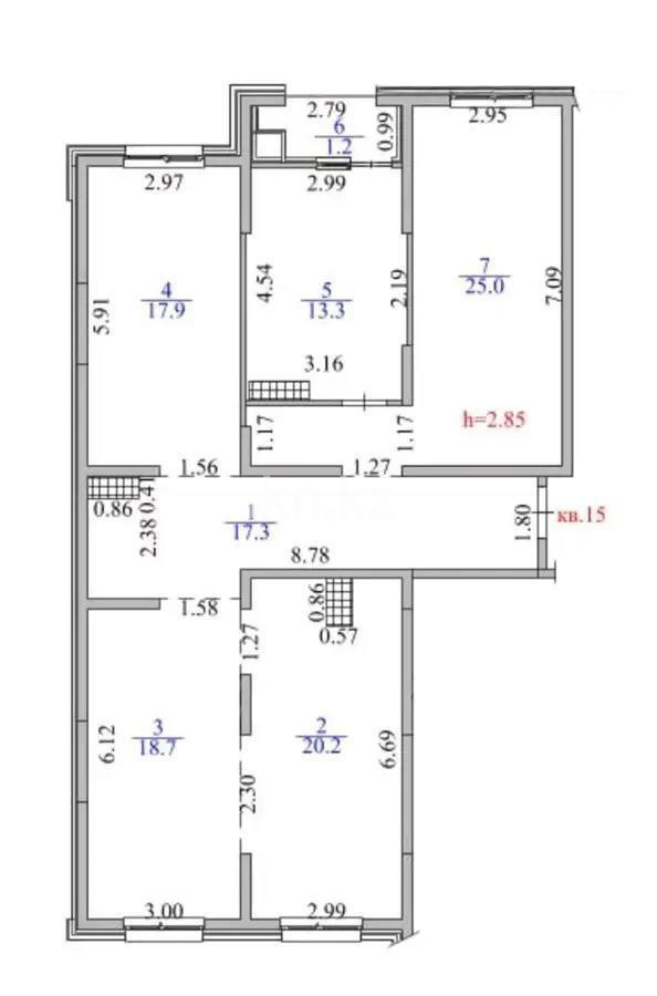 Продажа 4-комнатной квартиры, 113.3 м², ул. Халиуллина, дом  140/5 в Алматы - фото 3