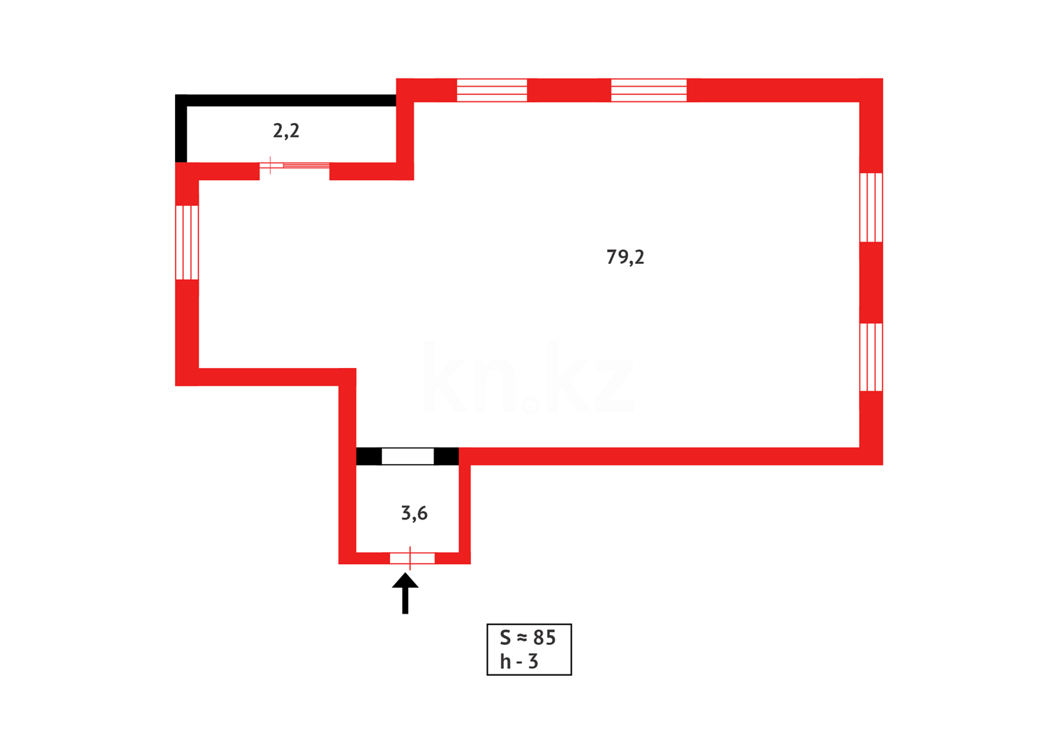 Продажа 3-комнатной квартиры, 85 м², ул. Таттимбета, дом  19/7 - Продажа квартир в Караганде фото 1 из 1