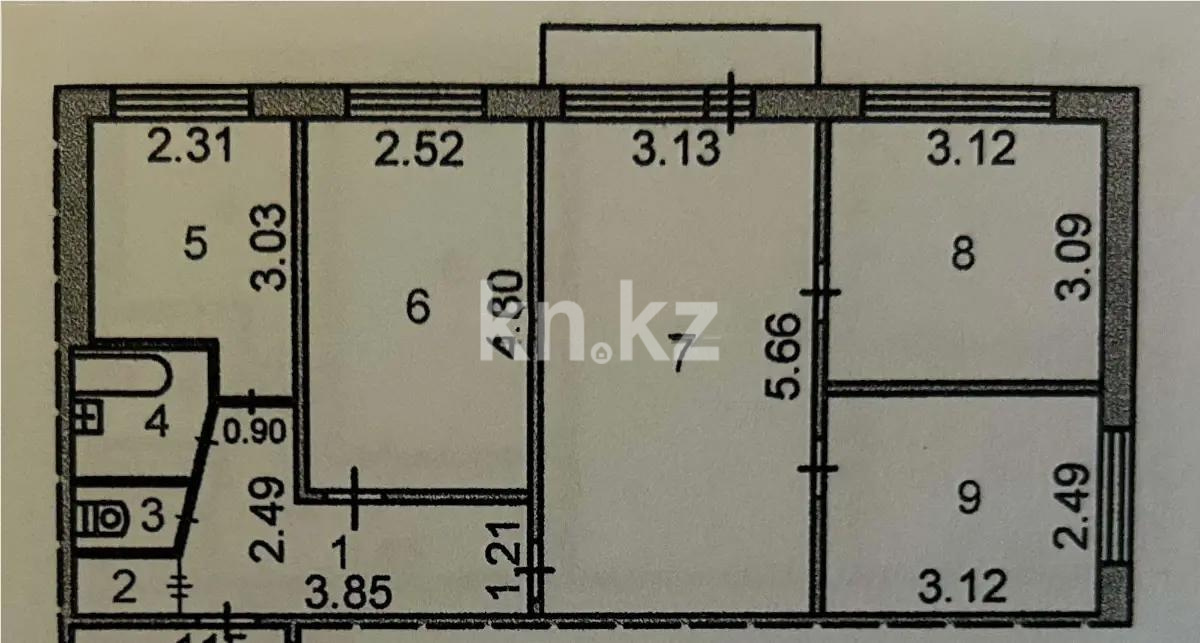 Продажа 4-комнатной квартиры, 62 м², мкр-н 23, дом  31 - Продажа  четырехкомнатных квартир в Караганде без посредников фото 1 из 1