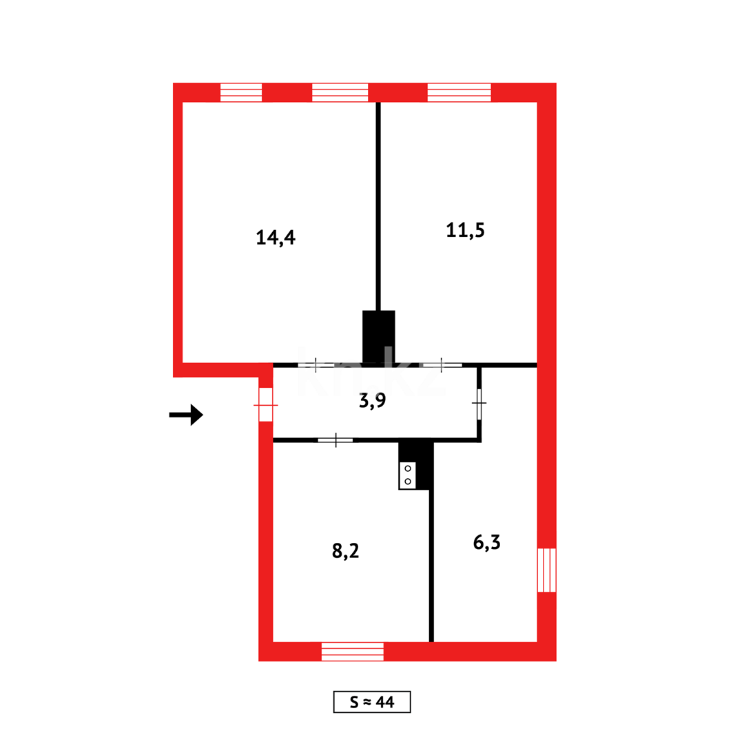 Продажа 2-комнатной квартиры, 44 м², ул. Арбатская в Караганде - фото 13