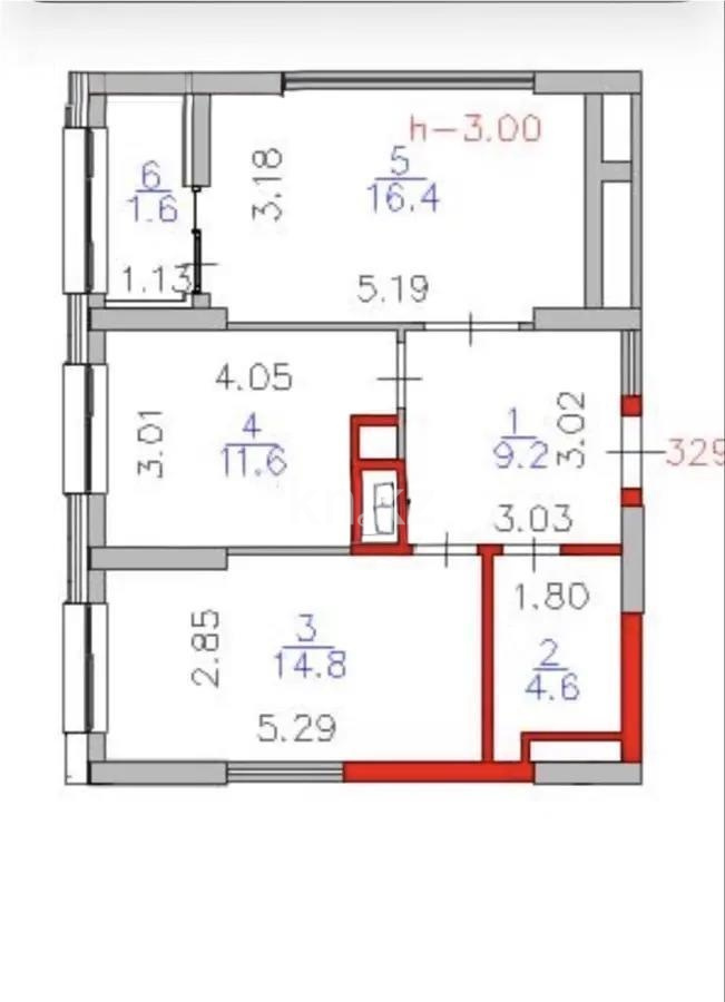 Продажа 2-комнатной квартиры, 58.2 м² - Продажа двухкомнатных квартир в Астане - страница 3 фото 4 из 4