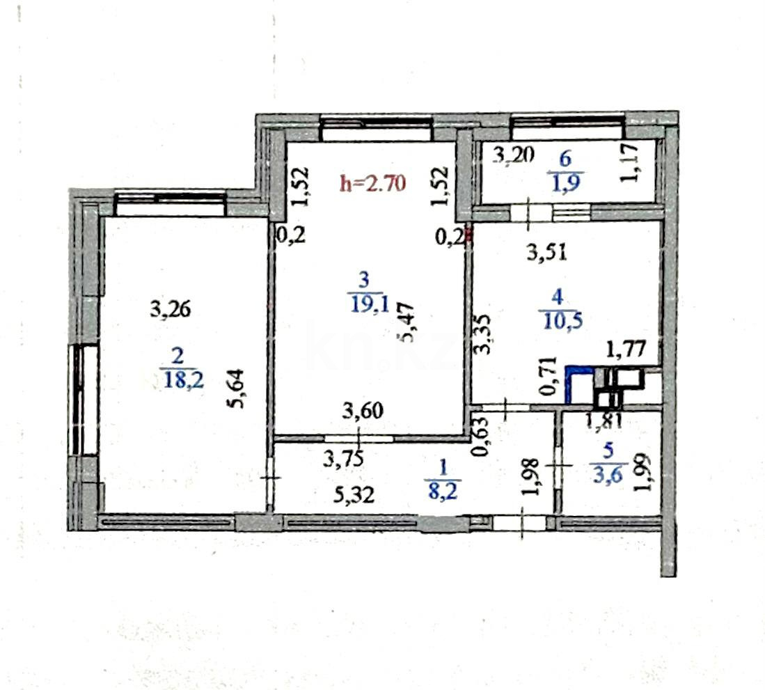 Продажа 2-комнатной квартиры, 61.5 м², ул. Мухамедханова, дом  4В в Астане - фото 2