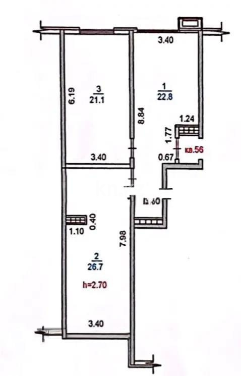 Продажа 3-комнатной квартиры, 70.6 м² - Продажа квартир в Петропавловске фото 1 из 1