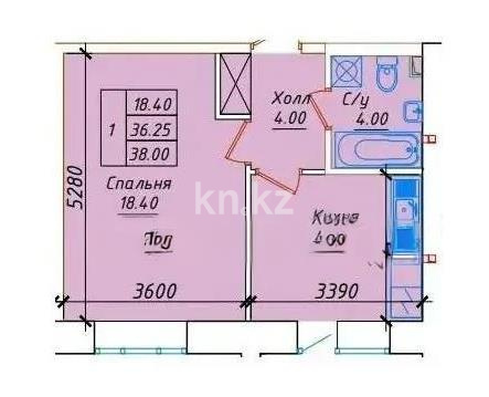 Продажа 1-комнатной квартиры, 38 м², ул. Нажимеденова, дом  15 - Продажа квартир в Казахстане фото 7 из 7