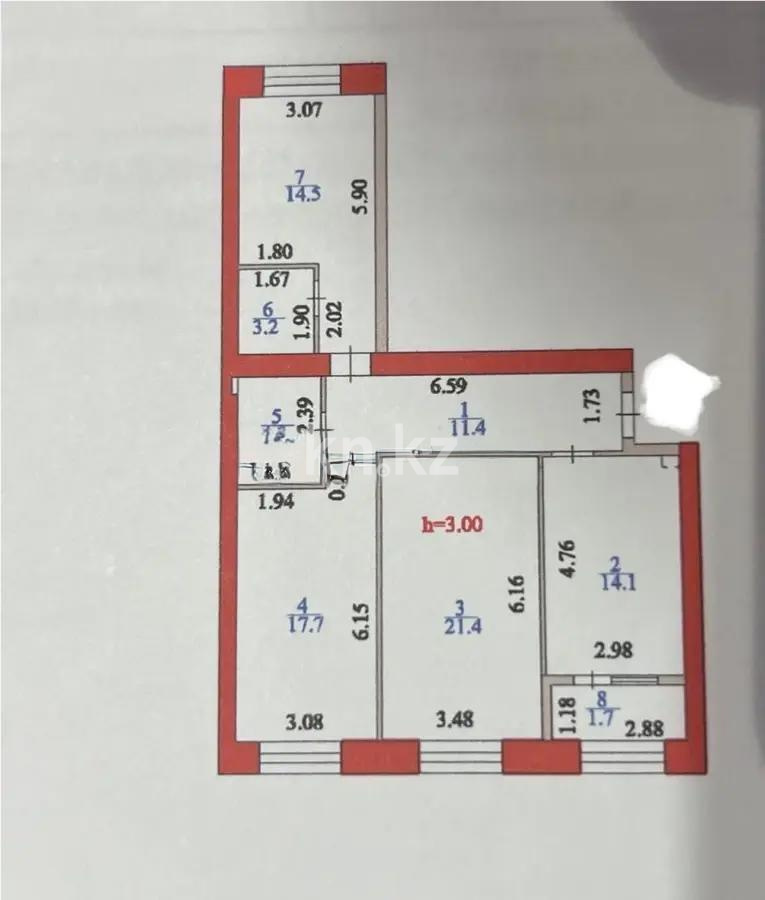 Продажа 3-комнатной квартиры, 88.5 м², ул. Бухар жырау, дом  27 - Продажа  трехкомнатных квартир в Астане фото 7 из 7