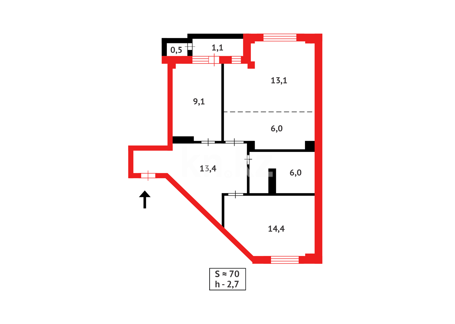 Продажа 3-комнатной квартиры, 69.1 м², ул. Е-15 - Продажа и аренда жилой и коммерческой недвижимости в Казахстане фото 11 из 11