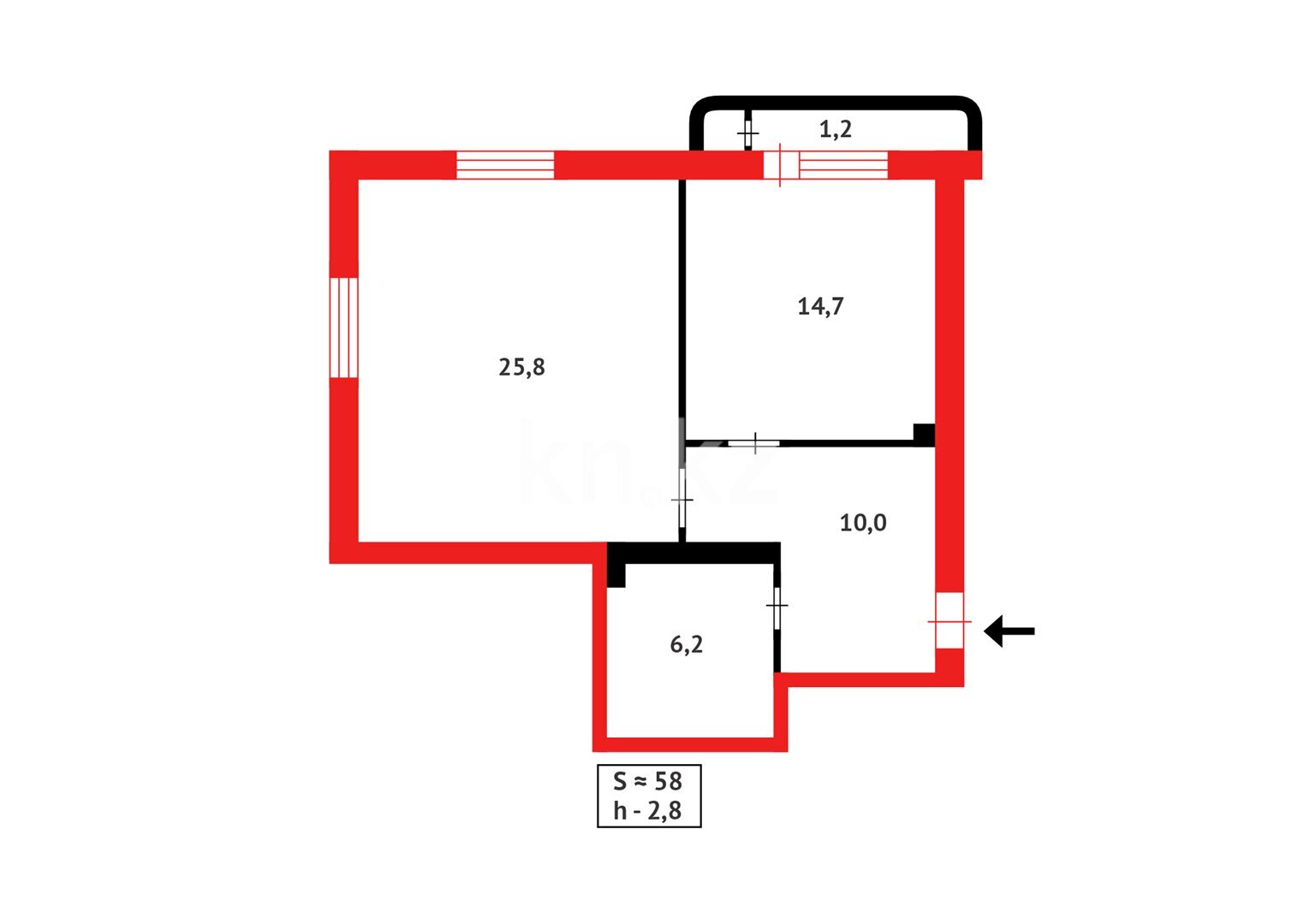 Продажа 1-комнатной квартиры, 57.9 м² в Астане - фото 12