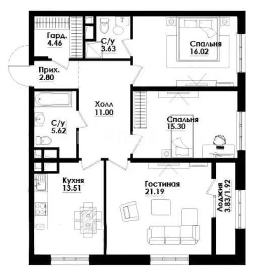 Продажа 3-комнатной квартиры, 95 м² - Продажа квартир в новостройках Алматы без посредников - страница 17 фото 1 из 1