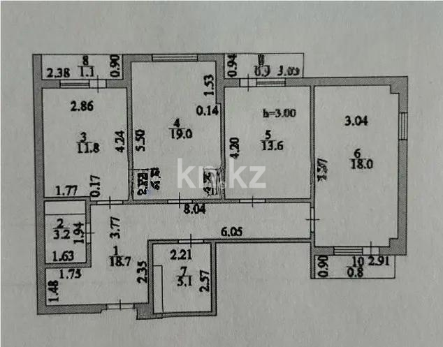 Продажа 3-комнатной квартиры, 92 м², ул. Бухар жырау, дом  32/1 в Астане - фото 2