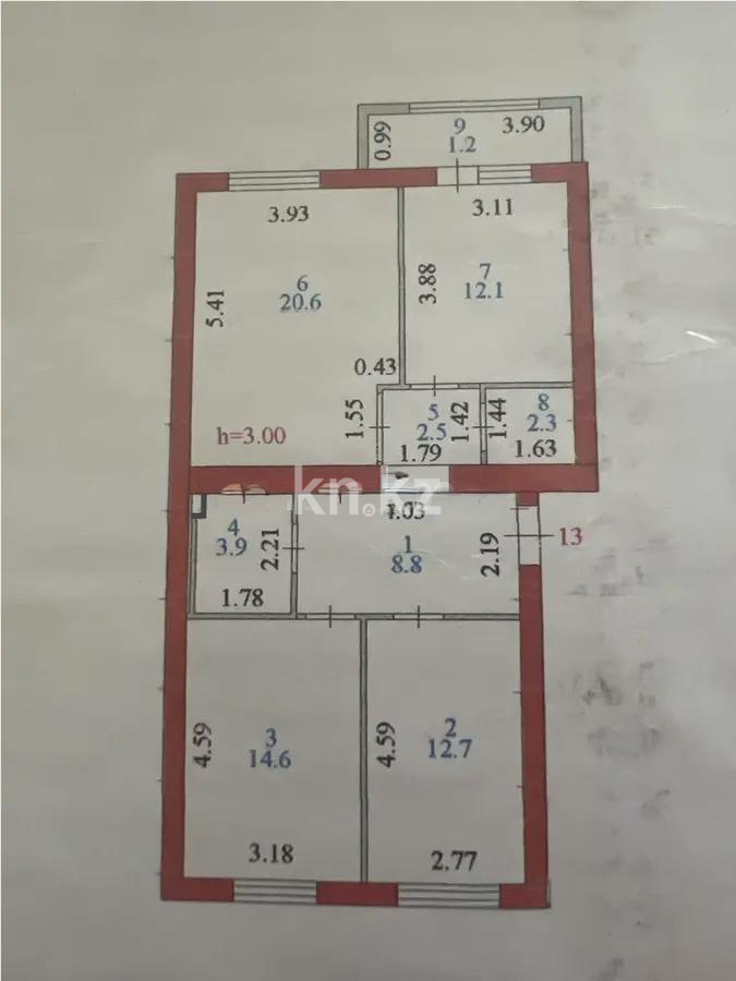 Продажа 3-комнатной квартиры, 78.7 м², ул. Анет баба, дом  12 - Продажа  трехкомнатных квартир в новостройках Астаны без посредников фото 1 из 1