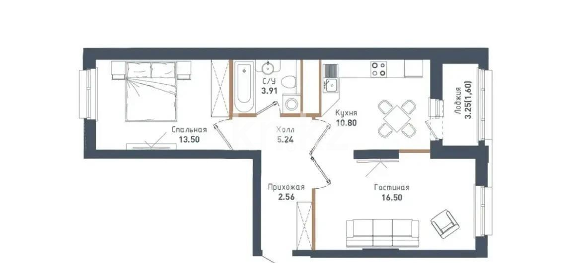 Продажа 2-комнатной квартиры, 58 м² - Продажа квартир в новостройках Астаны без посредников - страница 15 фото 6 из 6