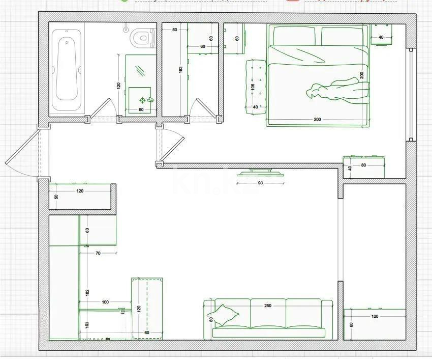 Продажа 2-комнатной квартиры, 40 м², 067 учетный квартал, дом  участок 502 в Караганде