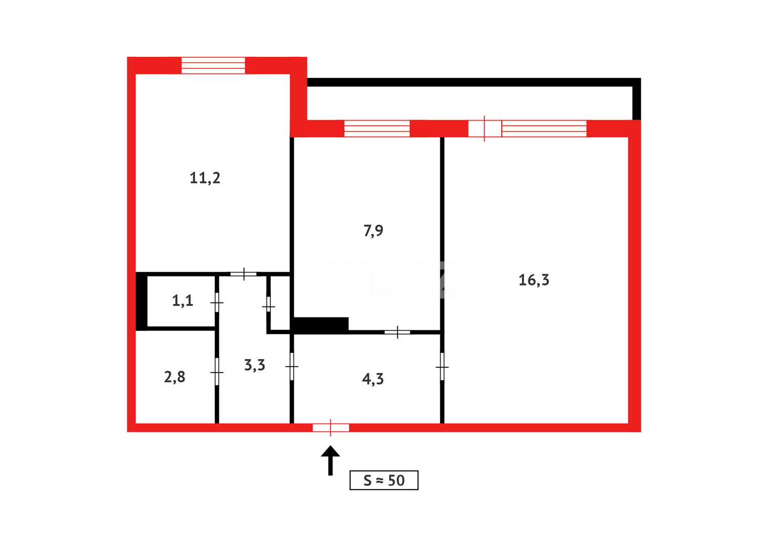 Продажа 2-комнатной квартиры, 49 м² в Темиртау - фото 14
