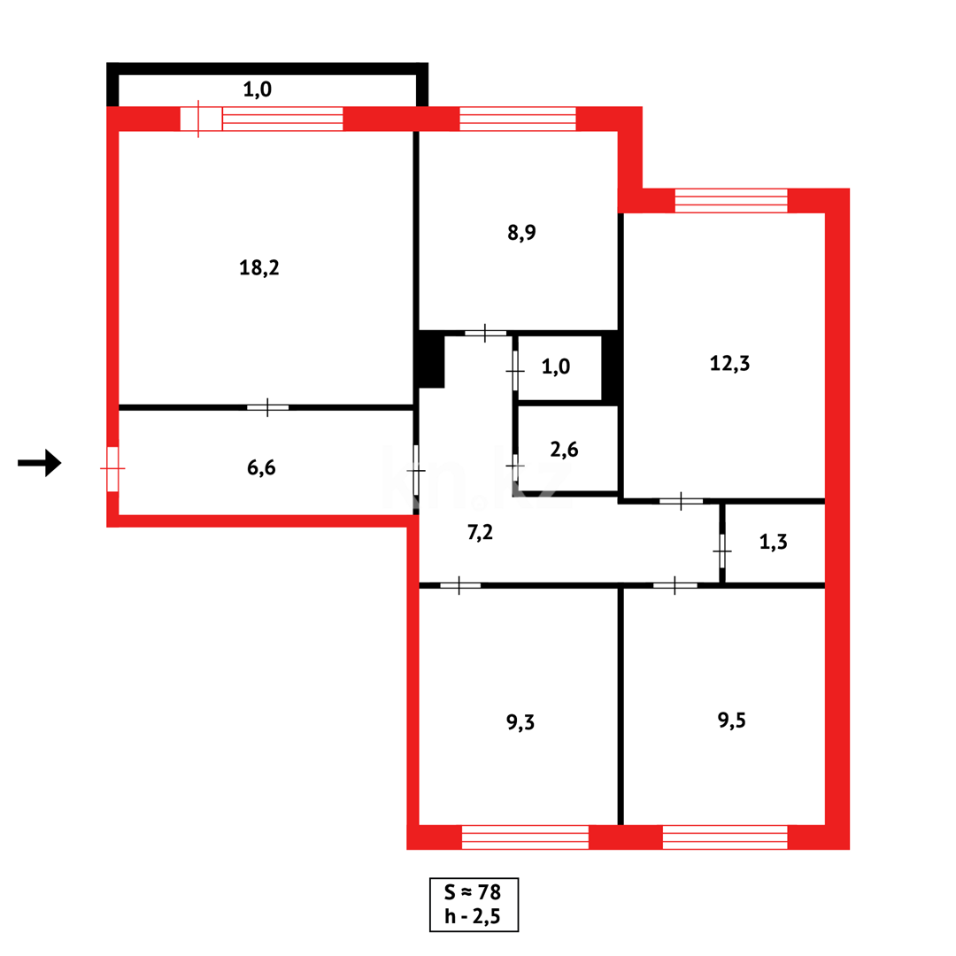 Продажа 4-комнатной квартиры, 78 м² - Продажа четырехкомнатных квартир на Юго-Востоке Караганды - страница 6 фото 19 из 19