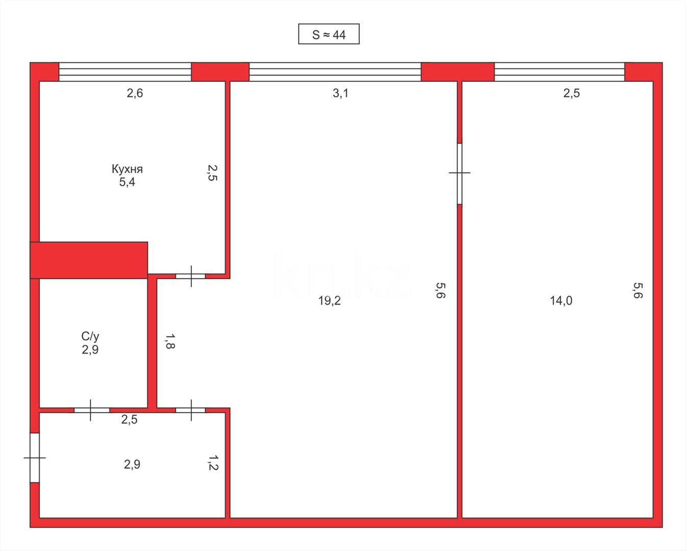 Продажа 2-комнатной квартиры, 44 м² в Караганде - фото 7
