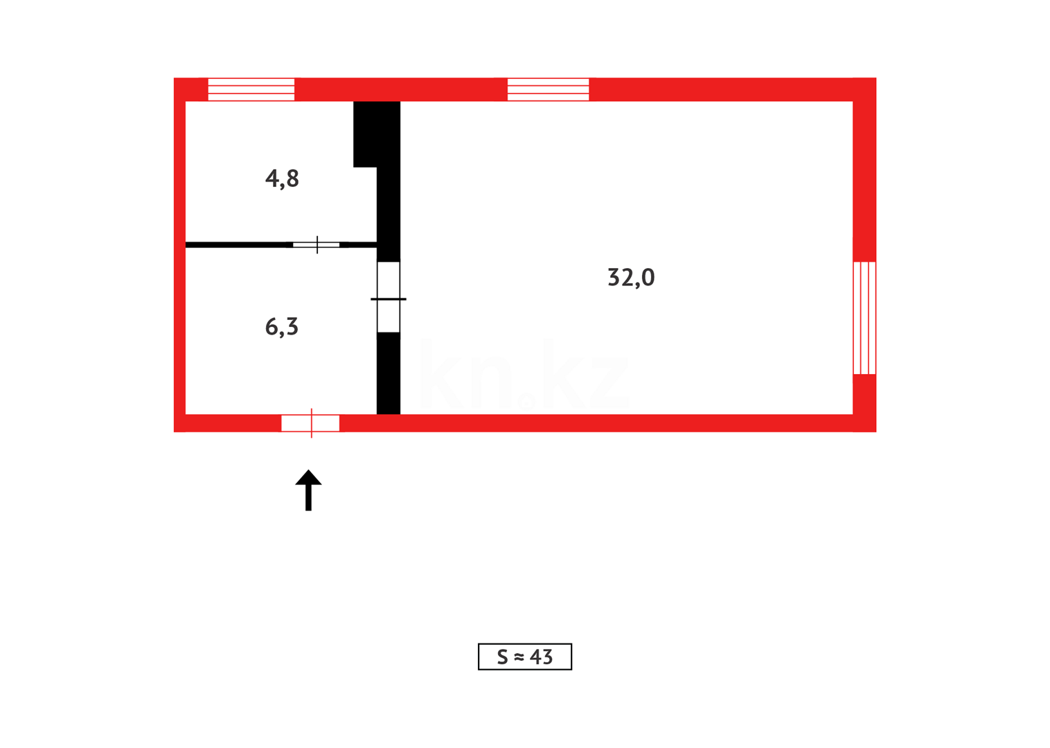 Продажа 1-комнатной квартиры, 43.1 м² - Продажа  однокомнатных квартир в Караганде фото 14 из 14