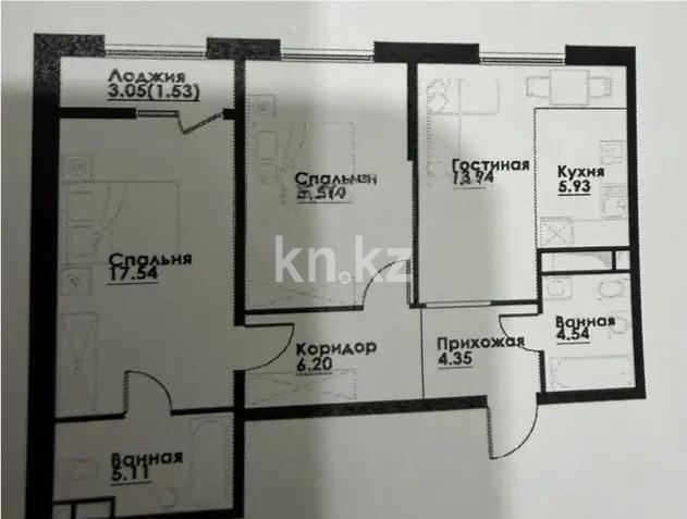 Продажа 3-комнатной квартиры, 76 м² в Алматы