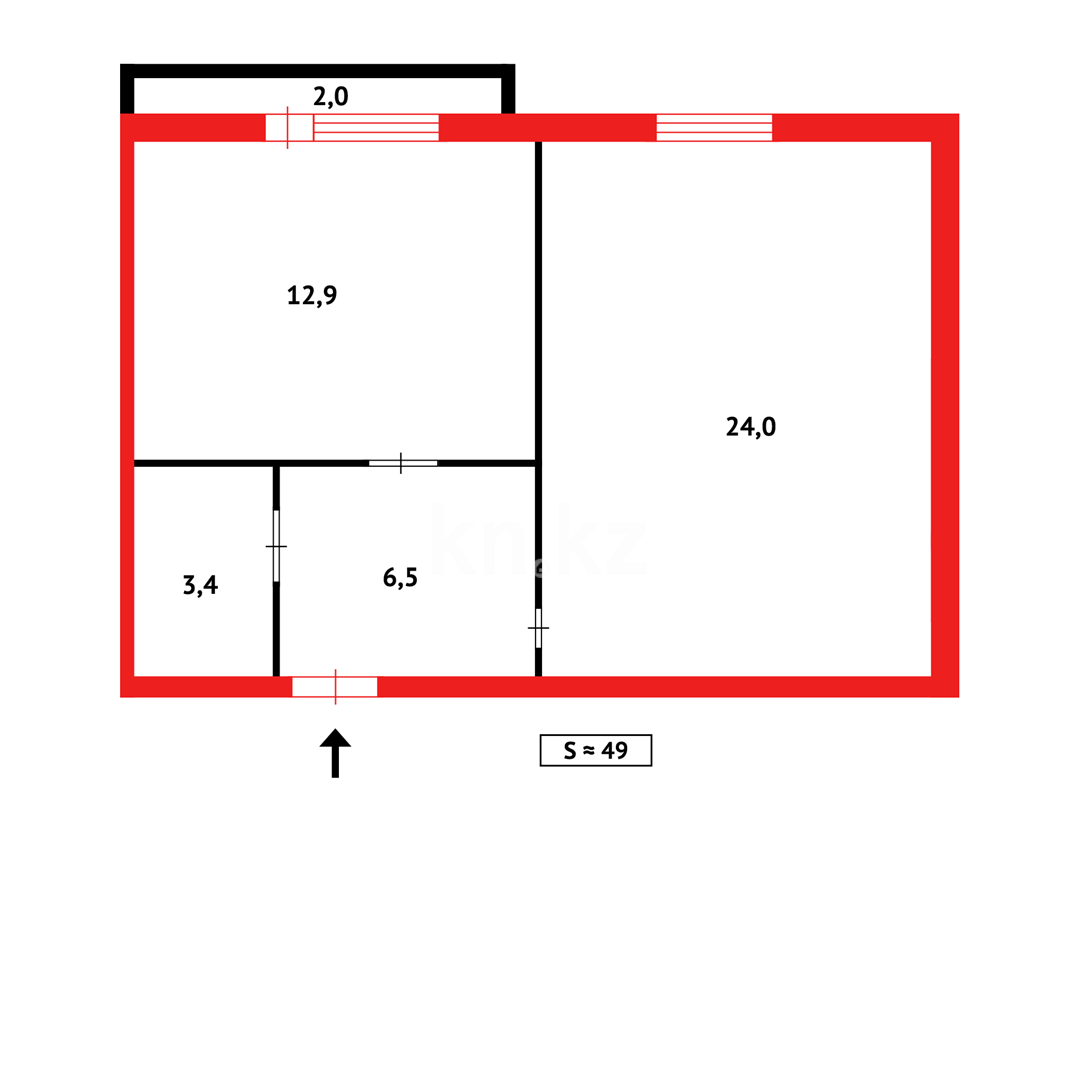 Продажа 1-комнатной квартиры, 48 м² - Продажа квартир в новостройках Караганды - страница 2 фото 5 из 5