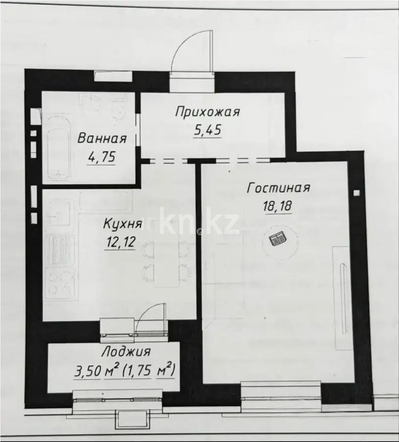 Продажа 1-комнатной квартиры, 41.3 м² - Продажа квартир в р-не Сарайшык Астаны - страница 5 фото 4 из 4