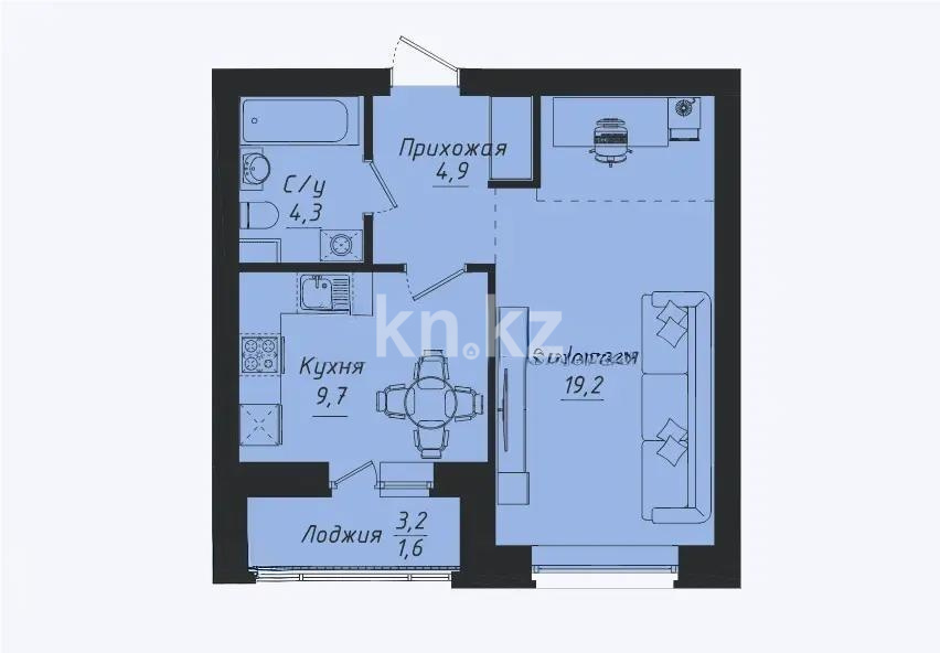 Продажа 1-комнатной квартиры, 40 м² в Астане