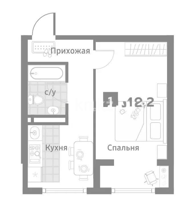 Продажа 1-комнатной квартиры, 40.2 м² в Алматы