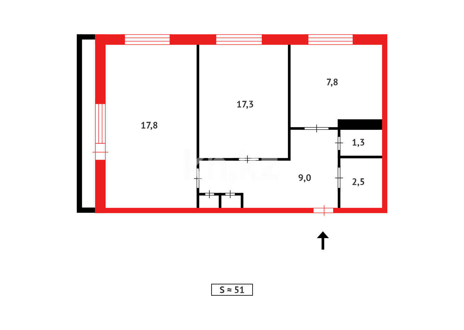 Продажа 2-комнатной квартиры, 52 м² - Продажа квартир в Темиртау - страница 14 фото 7 из 7