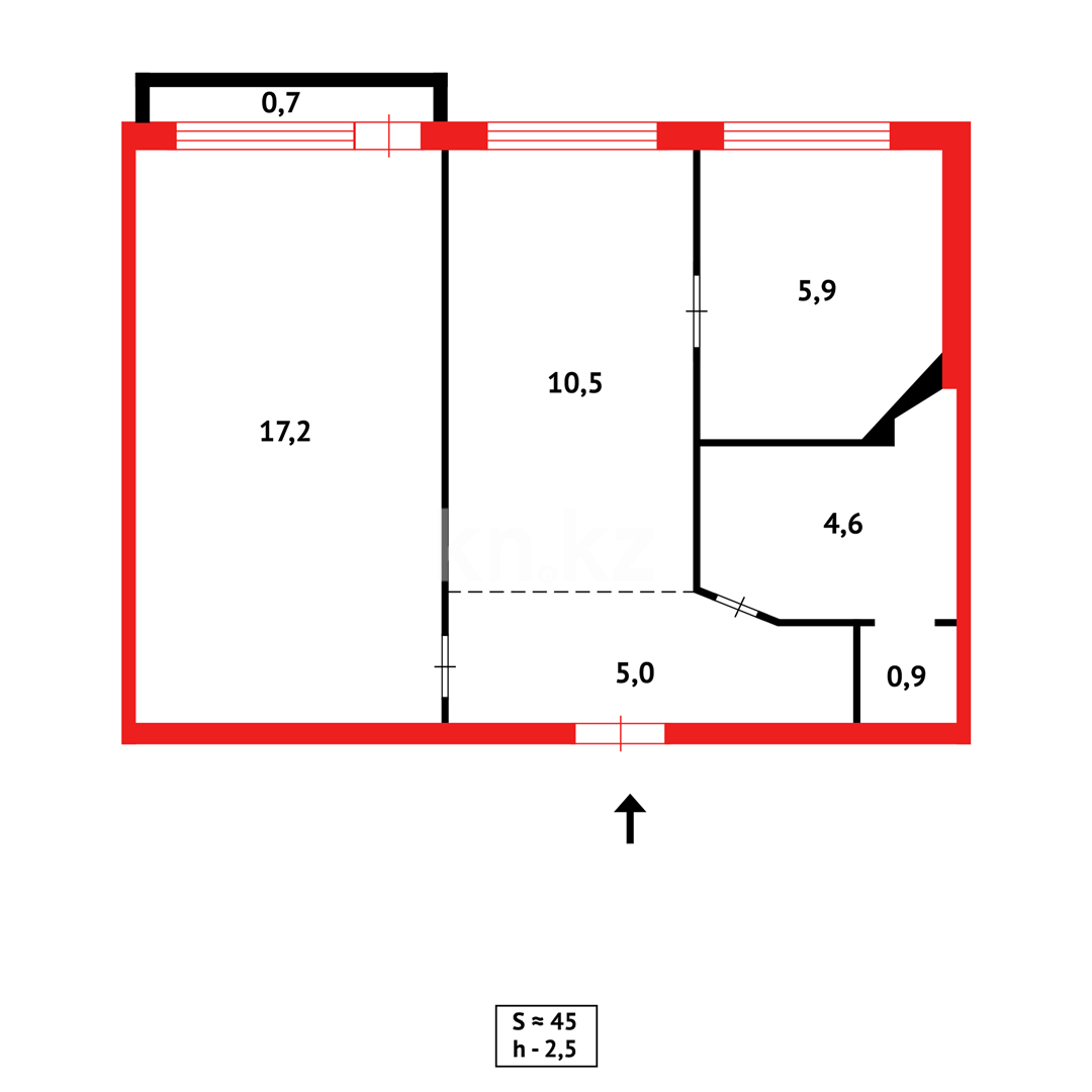 Продажа 2-комнатной квартиры, 45 м², мкр-н 18 в Караганде - фото 11
