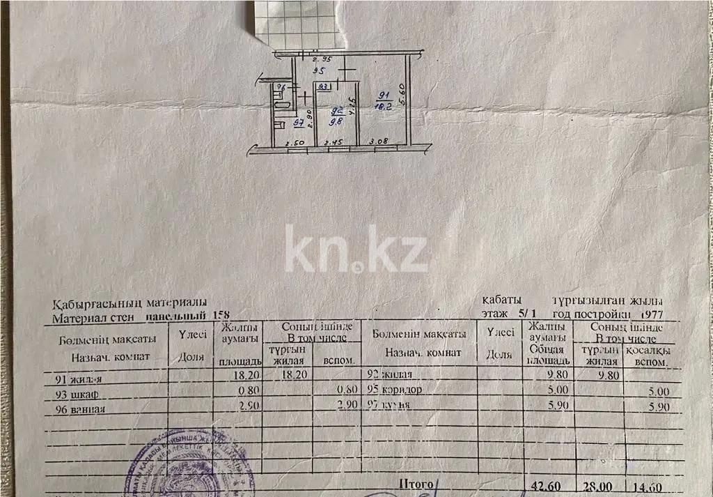 Продажа 2-комнатной квартиры, 42.6 м² в Алматы - фото 3