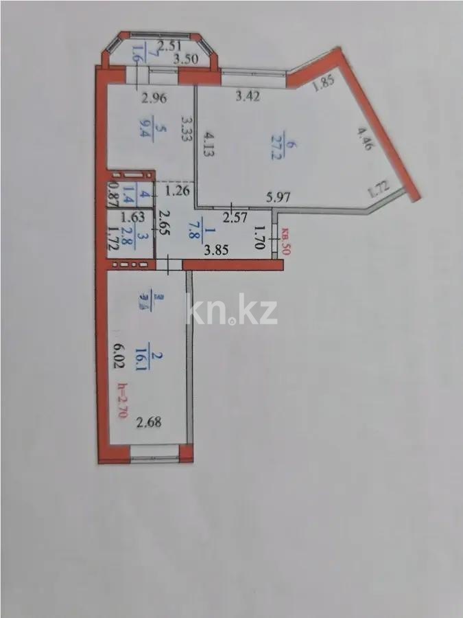 Продажа 2-комнатной квартиры, 66.3 м², ул. Бокейхана, дом  21/5 в Астане - фото 4