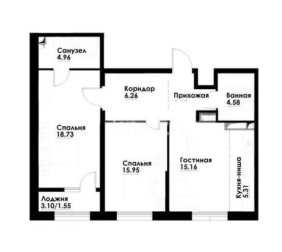 Продажа 3-комнатной квартиры, 76.19 м² в Алматы