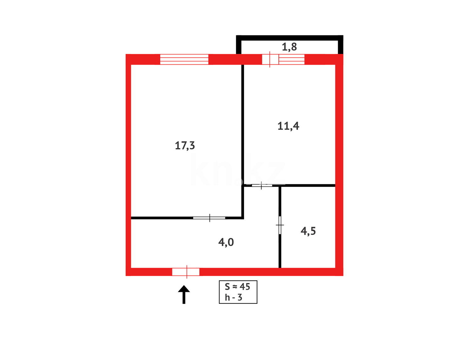Продажа 1-комнатной квартиры, 45 м² - Продажа однокомнатных квартир на Юго-Востоке Караганды - страница 5 фото 14 из 14