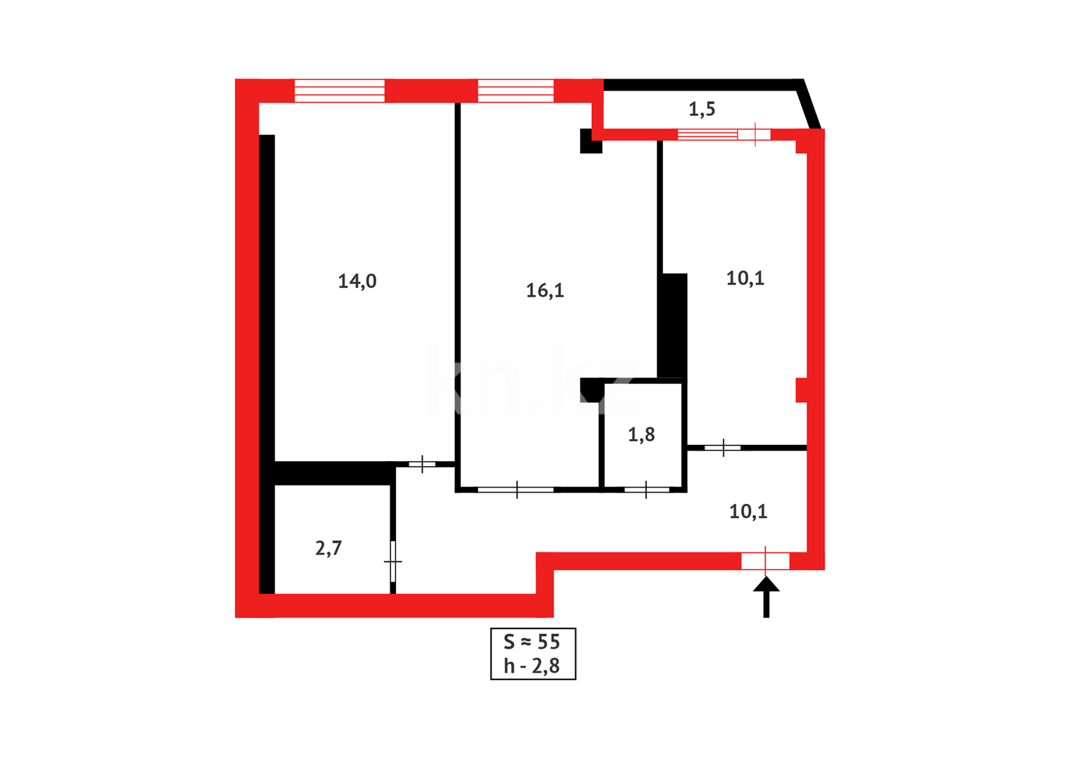 Продажа 2-комнатной квартиры, 55 м² - Продажа  двухкомнатных квартир в новостройках Астаны с фото - страница 88 фото 12 из 12