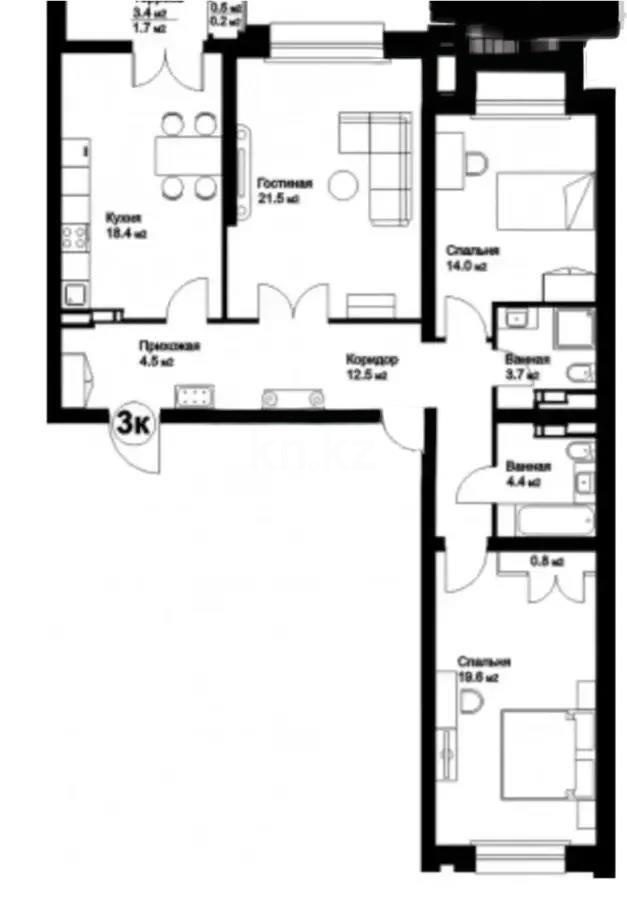 Продажа 3-комнатной квартиры, 105 м², ул. Жарокова, дом  218 - Продажа  трехкомнатных квартир в новостройках Алматы фото 1 из 1