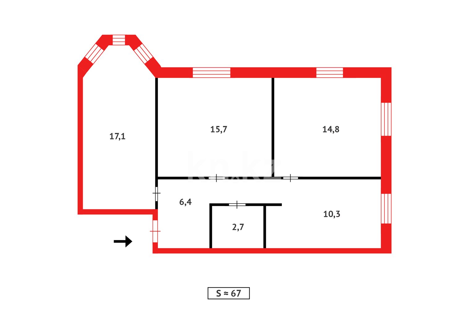 Продажа 3-комнатной квартиры, 67 м² - Продажа квартир в Темиртау - страница 25 фото 6 из 6