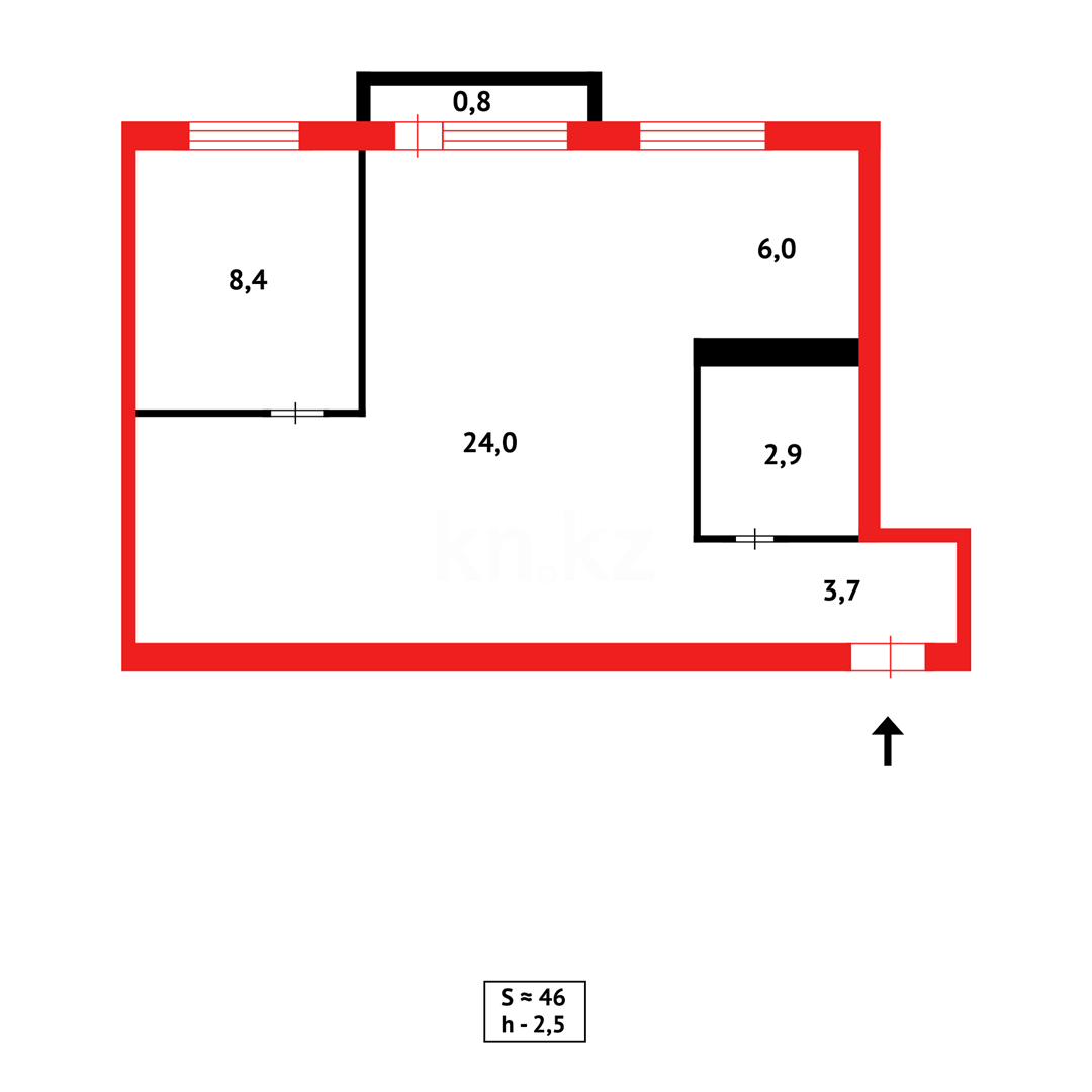 Продажа 2-комнатной квартиры, 45 м², бул. Независимости в Темиртау - фото 9
