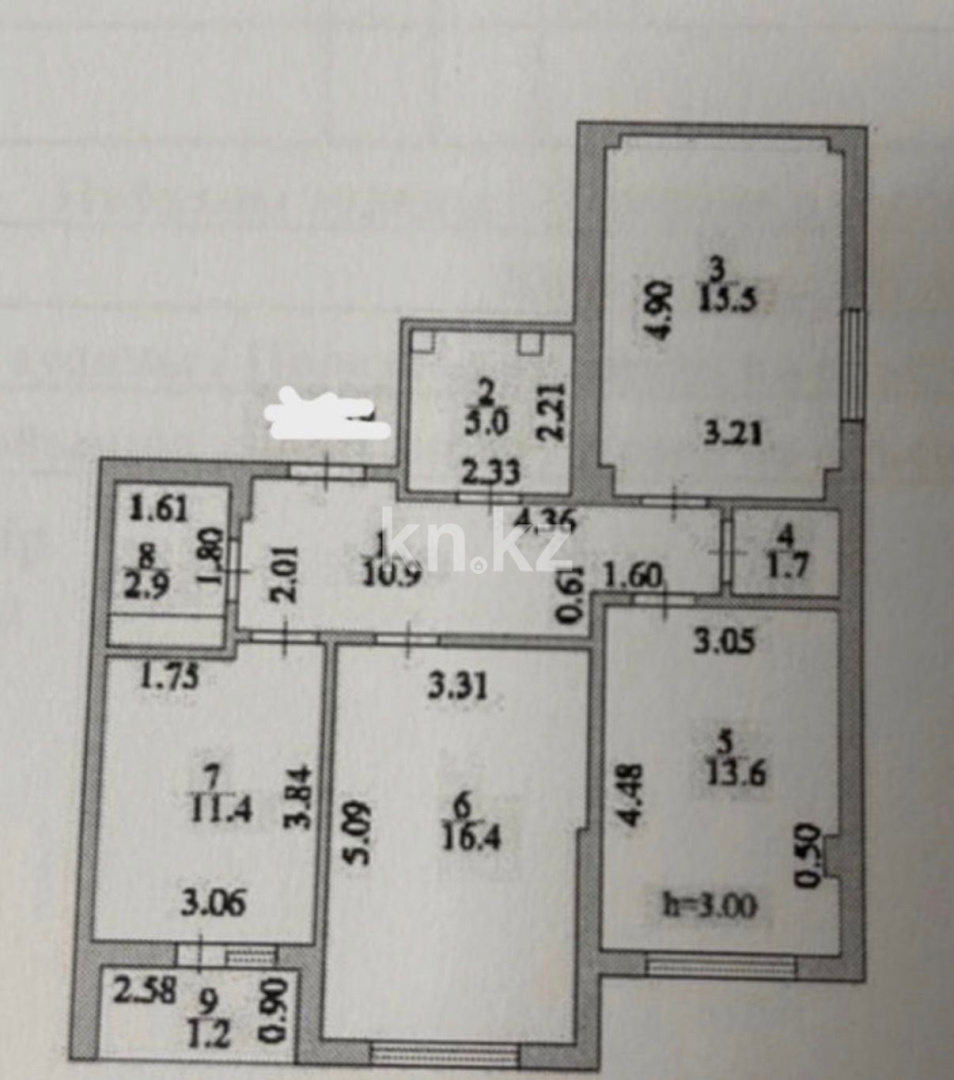 Продажа 3-комнатной квартиры, 79 м², ул. Бухар жырау, дом  32/1 - Бухар жырау - Бокейхана в Астане