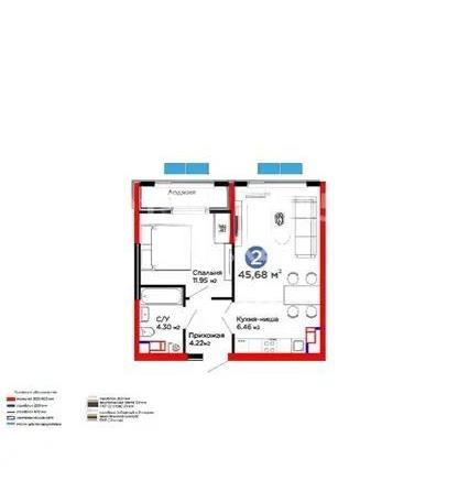Продажа 2-комнатной квартиры, 47 м² в Алматы