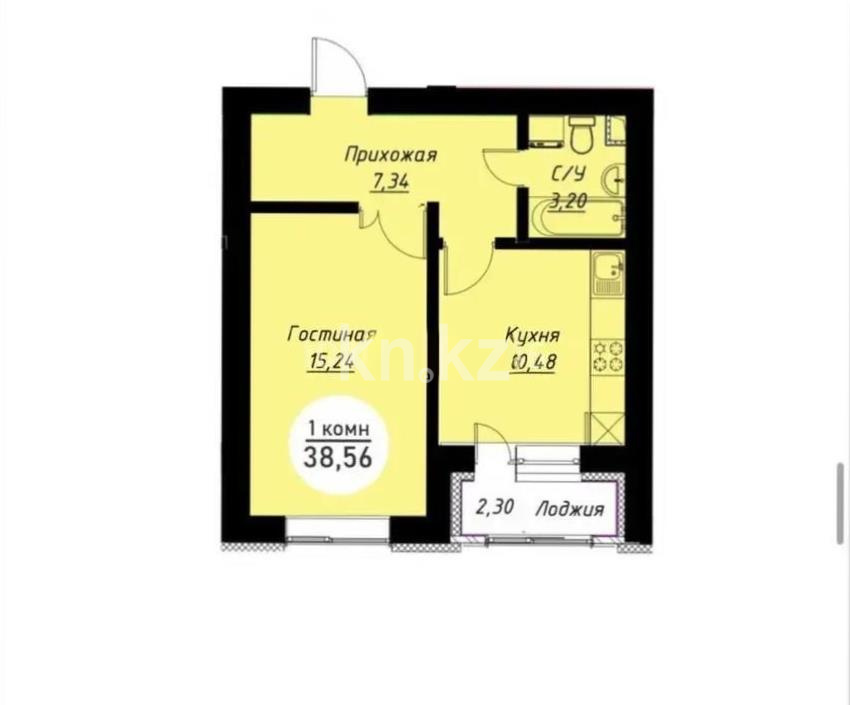 Продажа 1-комнатной квартиры, 38.56 м² - Продажа квартир от собственников в Астане - страница 23 фото 1 из 1