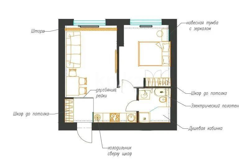 Продажа 1-комнатной квартиры, 36.3 м² в Алматы - фото 3