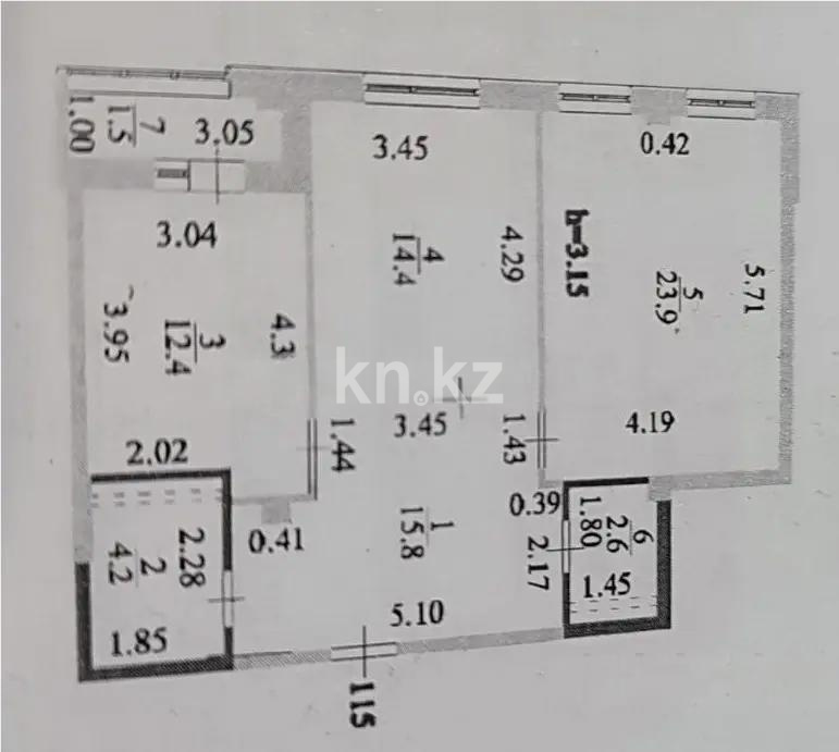 Продажа 2-комнатной квартиры, 78 м², пр. Мангилик Ел, дом  21 - Продажа  двухкомнатных квартир в новостройках Астаны фото 3 из 3