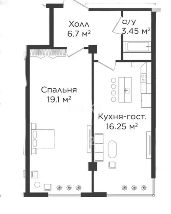 Продажа 2-комнатной квартиры, 46 м², ул. Береке, дом  9 стр - Продажа квартир в Алматы фото 1 из 1