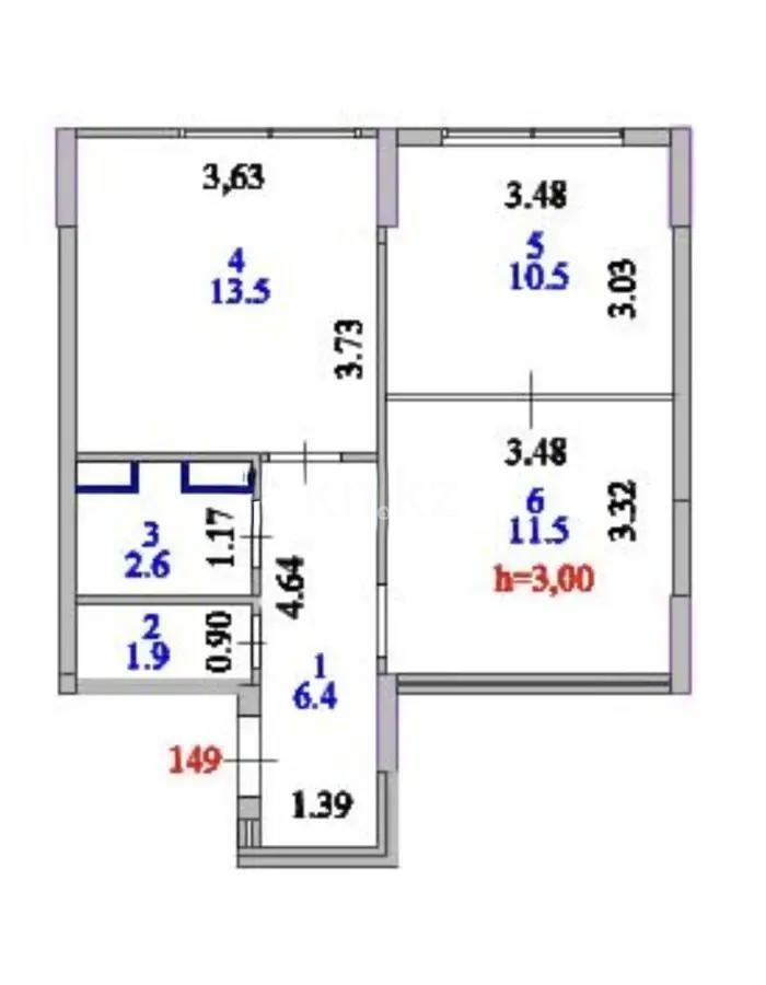 Продажа 2-комнатной квартиры, 46.4 м² - Продажа двухкомнатных квартир от собственников в Астане - страница 2 фото 1 из 1