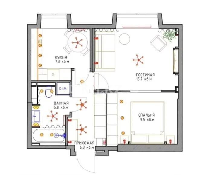 Продажа 1-комнатной квартиры, 42.6 м² в Алматы - фото 2