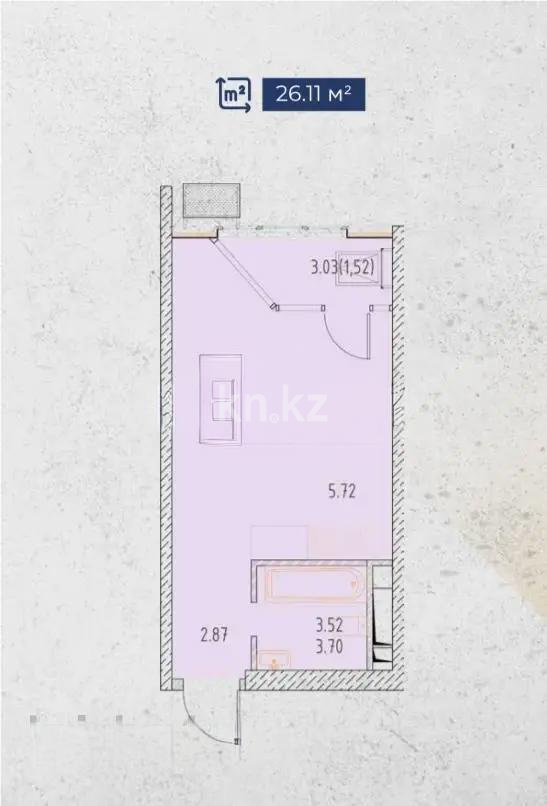 Продажа 1-комнатной квартиры, 27 м², мкр-н Аккент, дом  69 - Продажа квартир в новостройках Алматы без посредников фото 1 из 1