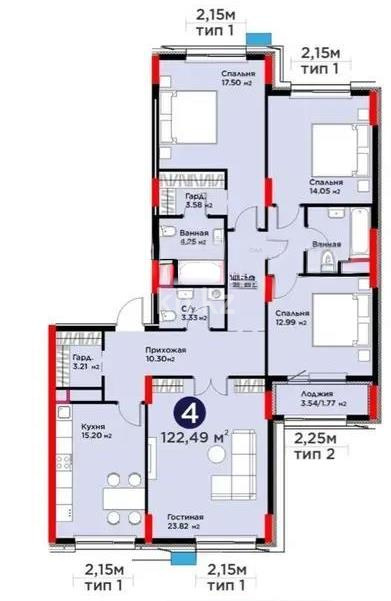 Продажа 4-комнатной квартиры, 122 м² - Продажа четырехкомнатных квартир от собственников в Астане - страница 11 фото 1 из 1